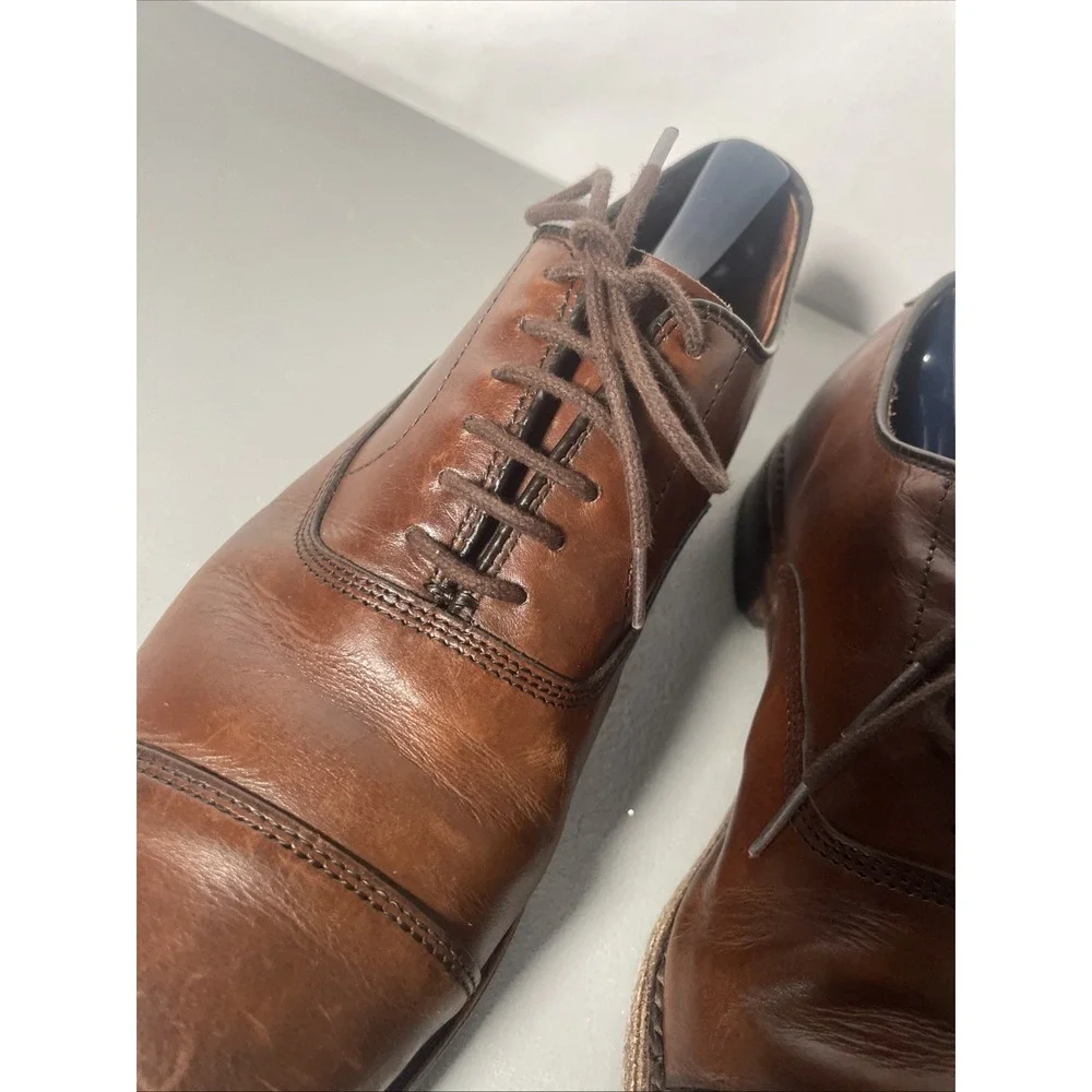 Allen Edmonds Park Avenue Dress Shoes Men's Brown Cap-Toe Oxfords Size 9 D
